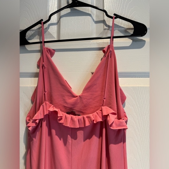 pink zara midi dress with ruffles and adjustable straps size m valentine's day - Picture 5 of 8